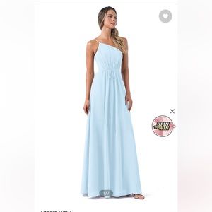 One Shoulder Floor-Length Blue bridesmaids dress show me your Mumu gown